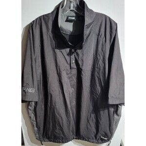 Ping Mens Black Gray Polyester 3/4 Sleeve Golf Windbreaker Size XL